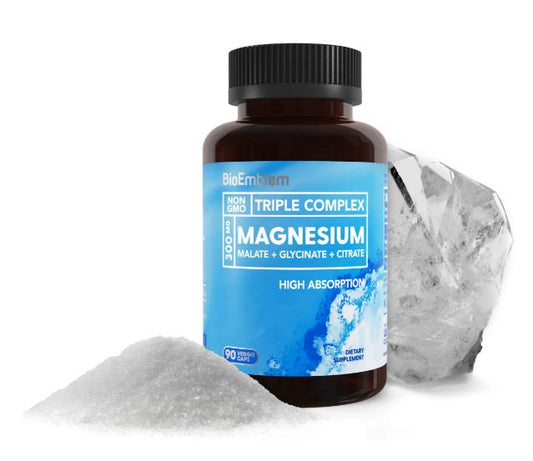 Triple Magnesium Complex |  for Muscles, Nerves, & Energy | High Absorption | 90 Capsules Supplement Dietary Edible Fitness Healthcare Optimum